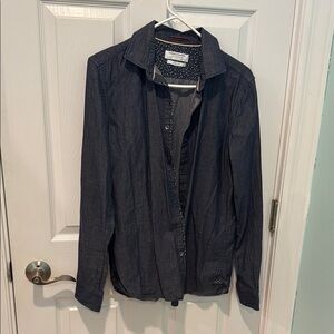 Denim & Flower Blue Gray Button-Up Shirt M Slim